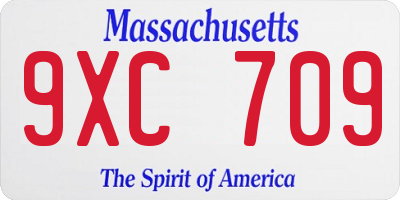MA license plate 9XC709