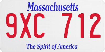 MA license plate 9XC712