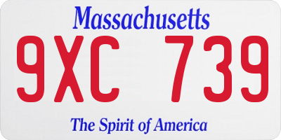 MA license plate 9XC739