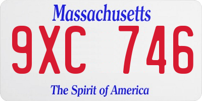 MA license plate 9XC746