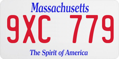 MA license plate 9XC779