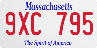 MA license plate 9XC795