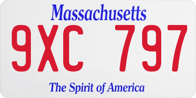 MA license plate 9XC797