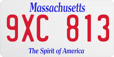 MA license plate 9XC813