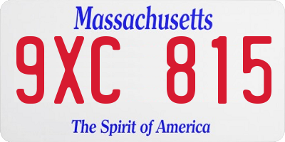 MA license plate 9XC815