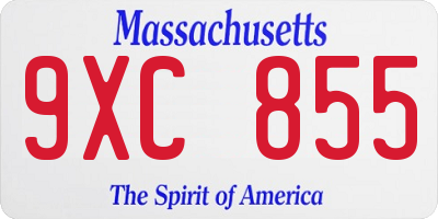 MA license plate 9XC855