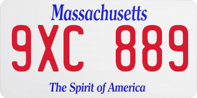 MA license plate 9XC889