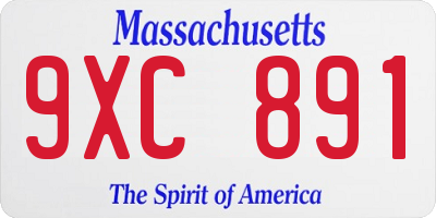 MA license plate 9XC891