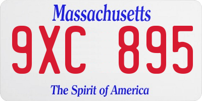 MA license plate 9XC895