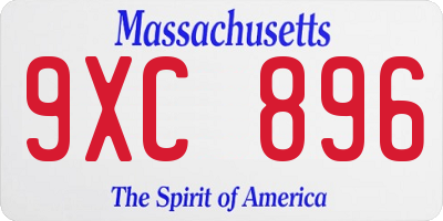 MA license plate 9XC896