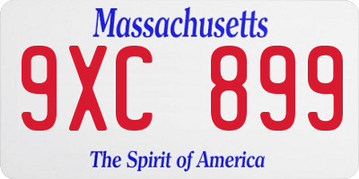 MA license plate 9XC899