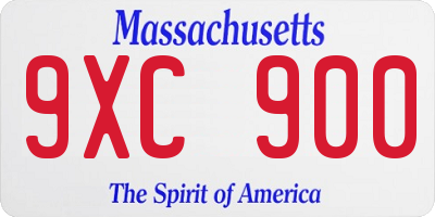 MA license plate 9XC900