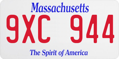 MA license plate 9XC944