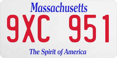 MA license plate 9XC951