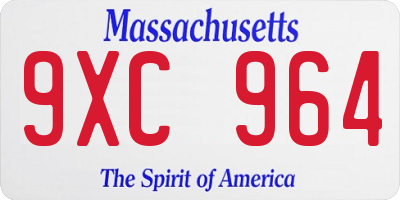 MA license plate 9XC964