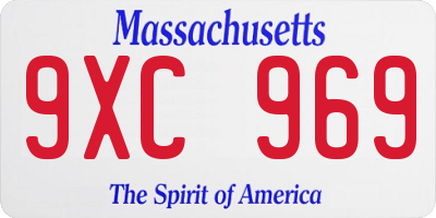 MA license plate 9XC969