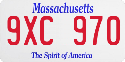 MA license plate 9XC970