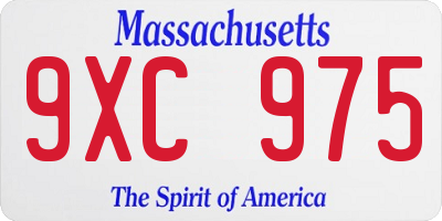 MA license plate 9XC975