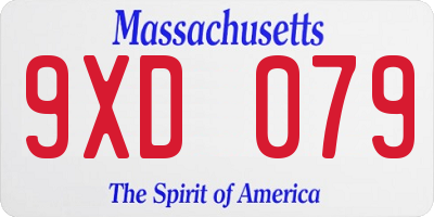 MA license plate 9XD079