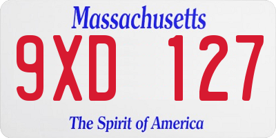 MA license plate 9XD127