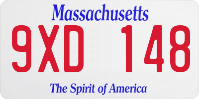 MA license plate 9XD148