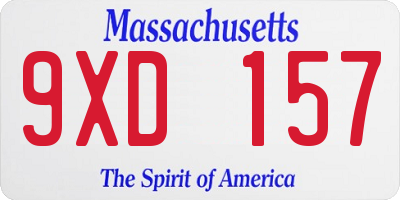 MA license plate 9XD157