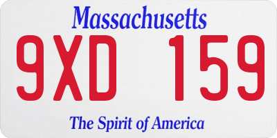 MA license plate 9XD159