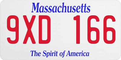 MA license plate 9XD166