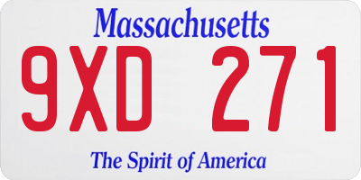 MA license plate 9XD271