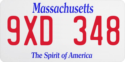 MA license plate 9XD348