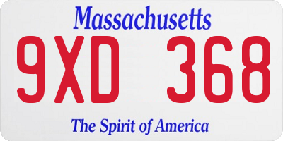 MA license plate 9XD368