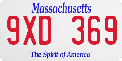 MA license plate 9XD369