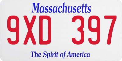 MA license plate 9XD397