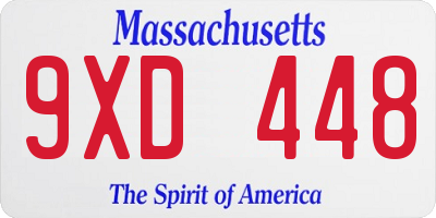 MA license plate 9XD448
