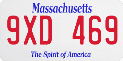 MA license plate 9XD469