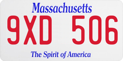 MA license plate 9XD506