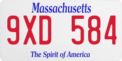 MA license plate 9XD584