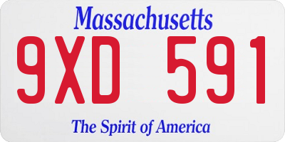 MA license plate 9XD591
