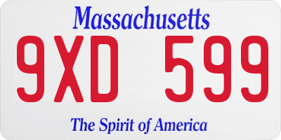 MA license plate 9XD599