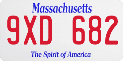 MA license plate 9XD682