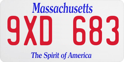 MA license plate 9XD683