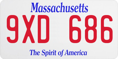 MA license plate 9XD686
