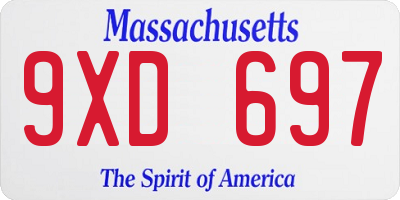 MA license plate 9XD697