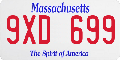 MA license plate 9XD699