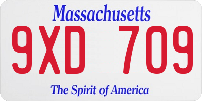 MA license plate 9XD709