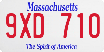 MA license plate 9XD710