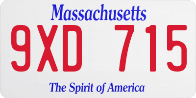 MA license plate 9XD715