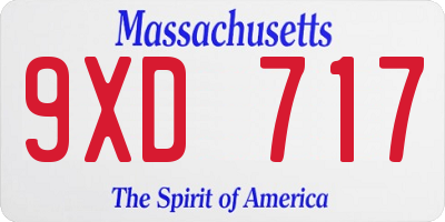MA license plate 9XD717