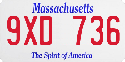MA license plate 9XD736