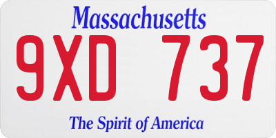 MA license plate 9XD737